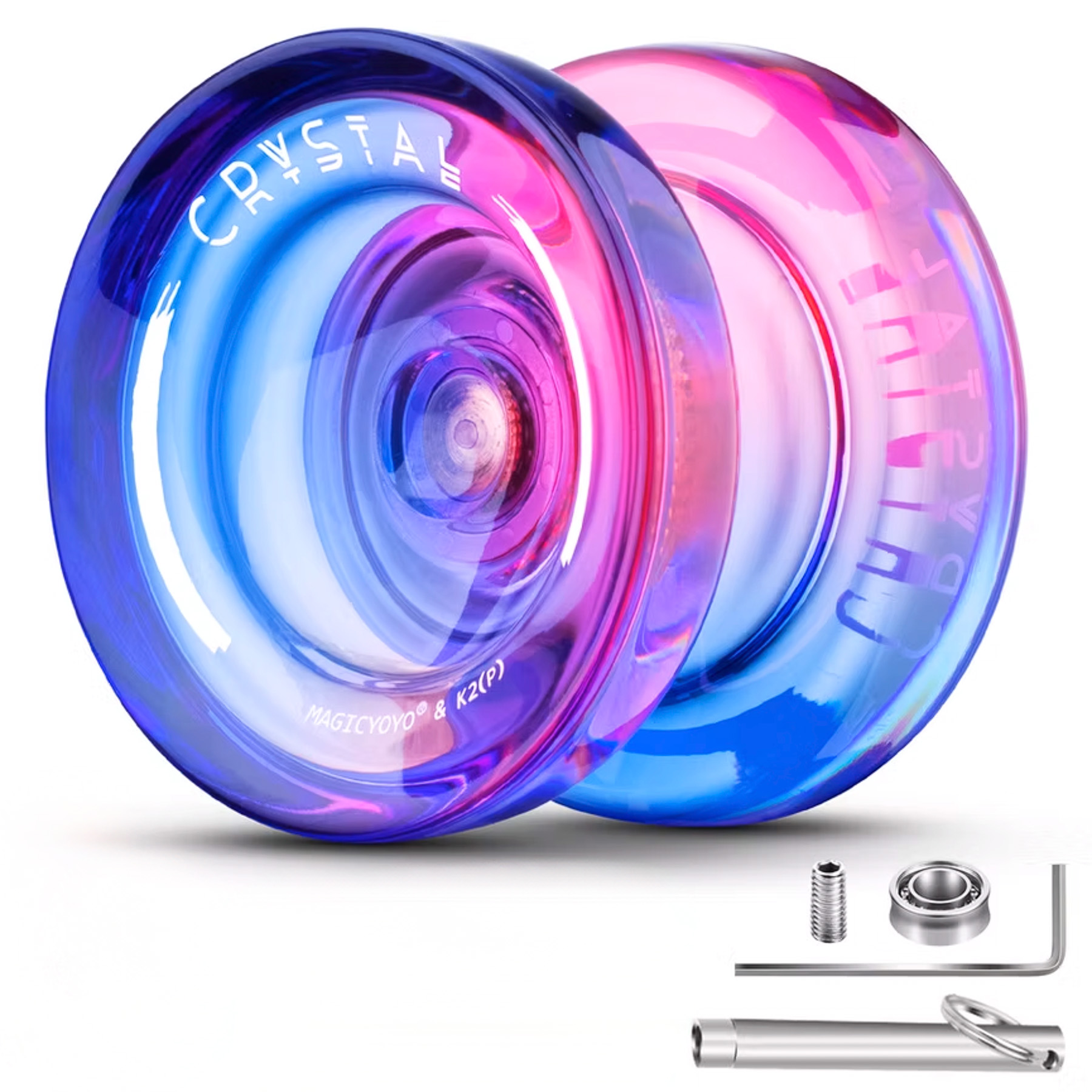 MagicYoyo Crystal 2-σε-1 Set με responsive και unresponsive bearing, άξονα, allen και bearing removal tool